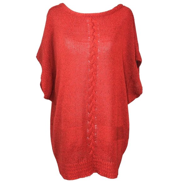 Liz Claiborne Vintage Rust Silk Blend Knit Top Dolman Sleeve Sweater L - Picture 1 of 8